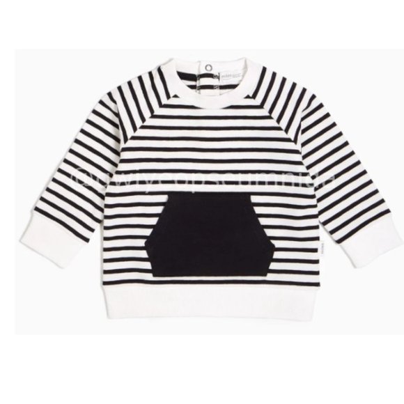 Miles BLACK & WHITE STRIPED CREW NECK SWEATER - Picture 6 of 7